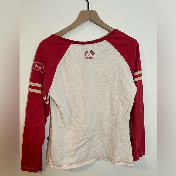 Genuine Indian Motorcycle Wrecking Crew Red/White Long Sleeve Size L Embroidered - Picture 7 of 12